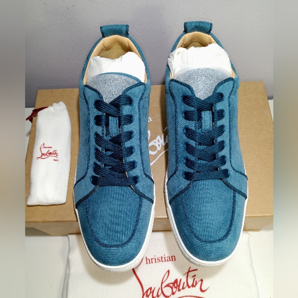 NEW CHRISTIAN LOUBOUTIN RANTULOW ORLATO FLAT BLUE SZ 42 / 9 - Picture 3 of 16